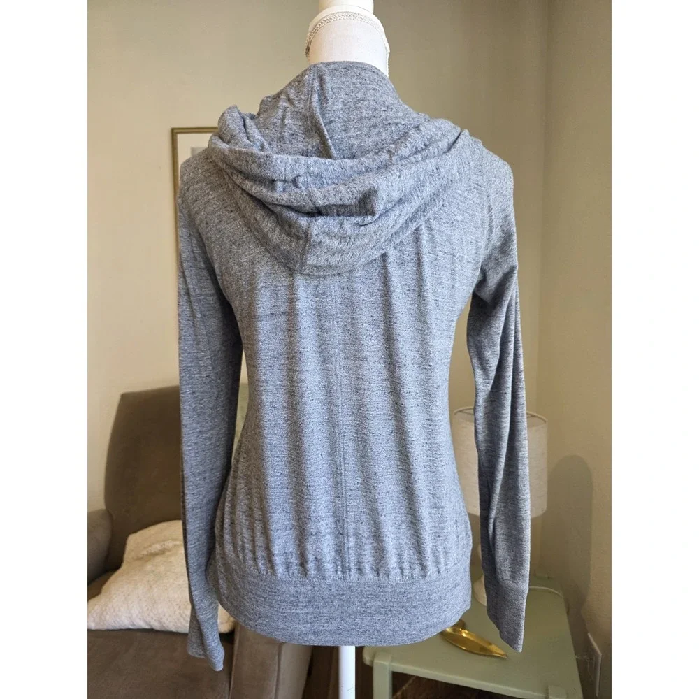 Nike Womens Full Zip Hoodie Size M Gray Pockets Long Sleeve Organic Cotton